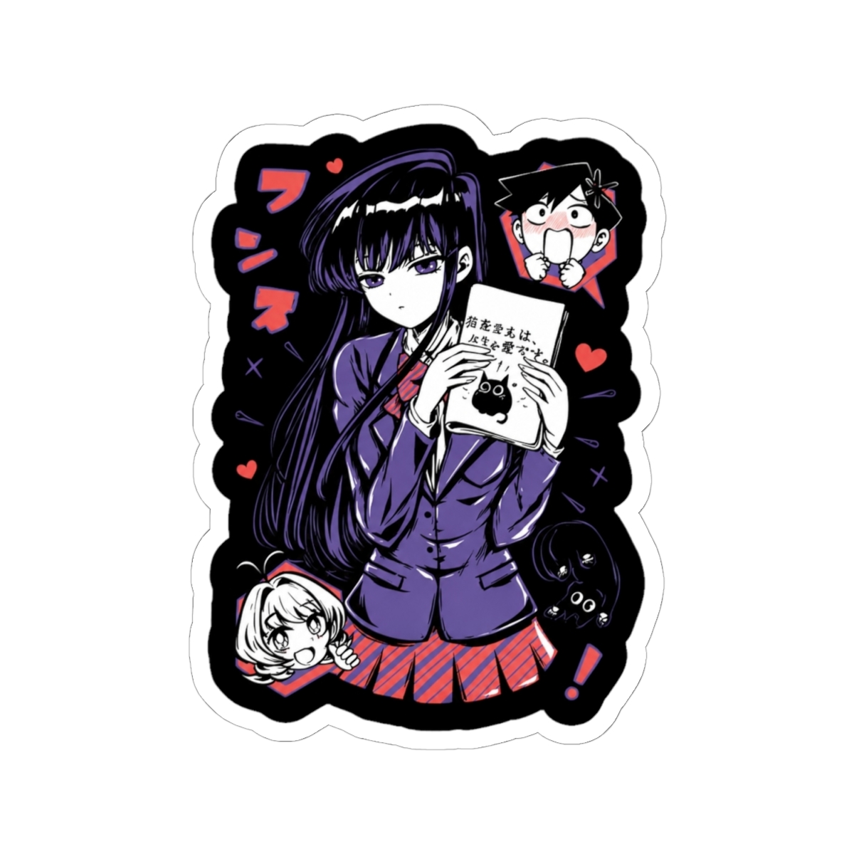 Komi Struggles Sticker | Komi Can't Communicate - alternate angle 2, merchandise