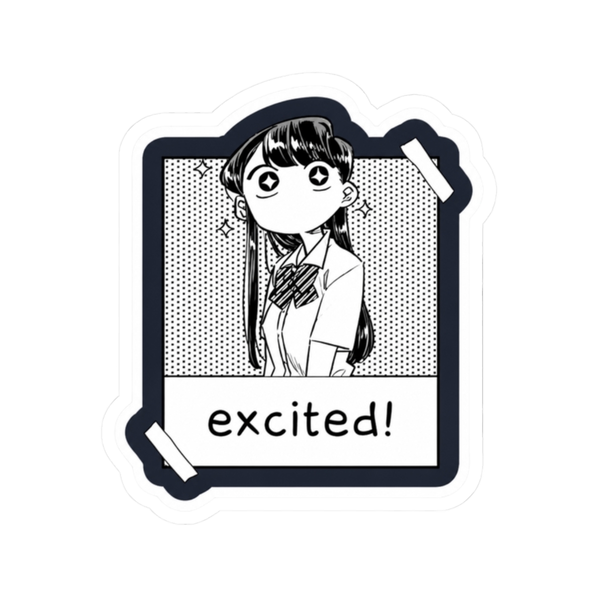 Komi san excited Sticker | Komi Can't Communicate - alternate angle 3, merchandise
