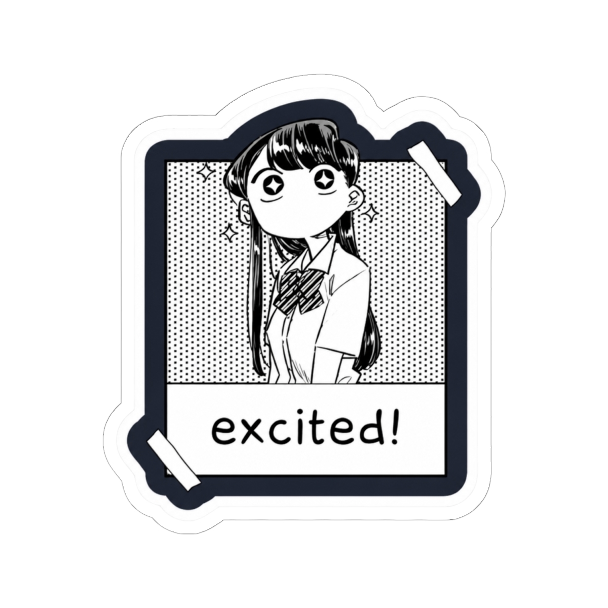 Komi san excited Sticker | Komi Can't Communicate - alternate angle 1, merchandise