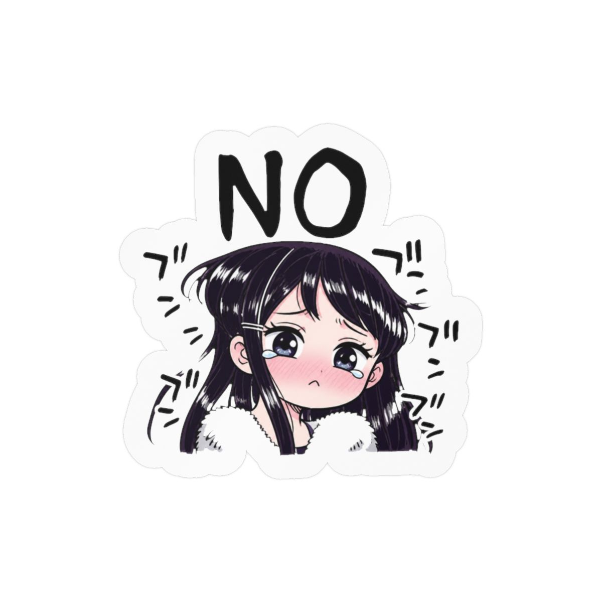 Komi-san Sad Face Sticker | Cute Anime Vinyl Decal | Komi Can't Communicate
