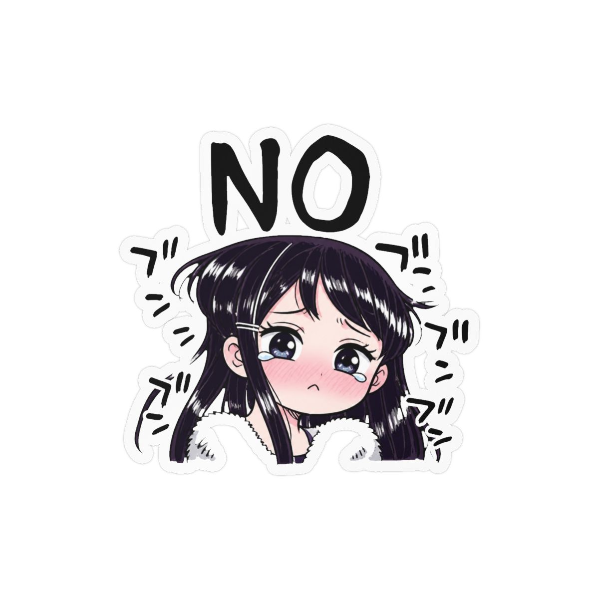 Komi-san Sad Face Sticker | Cute Anime Vinyl Decal | Komi Can't Communicate