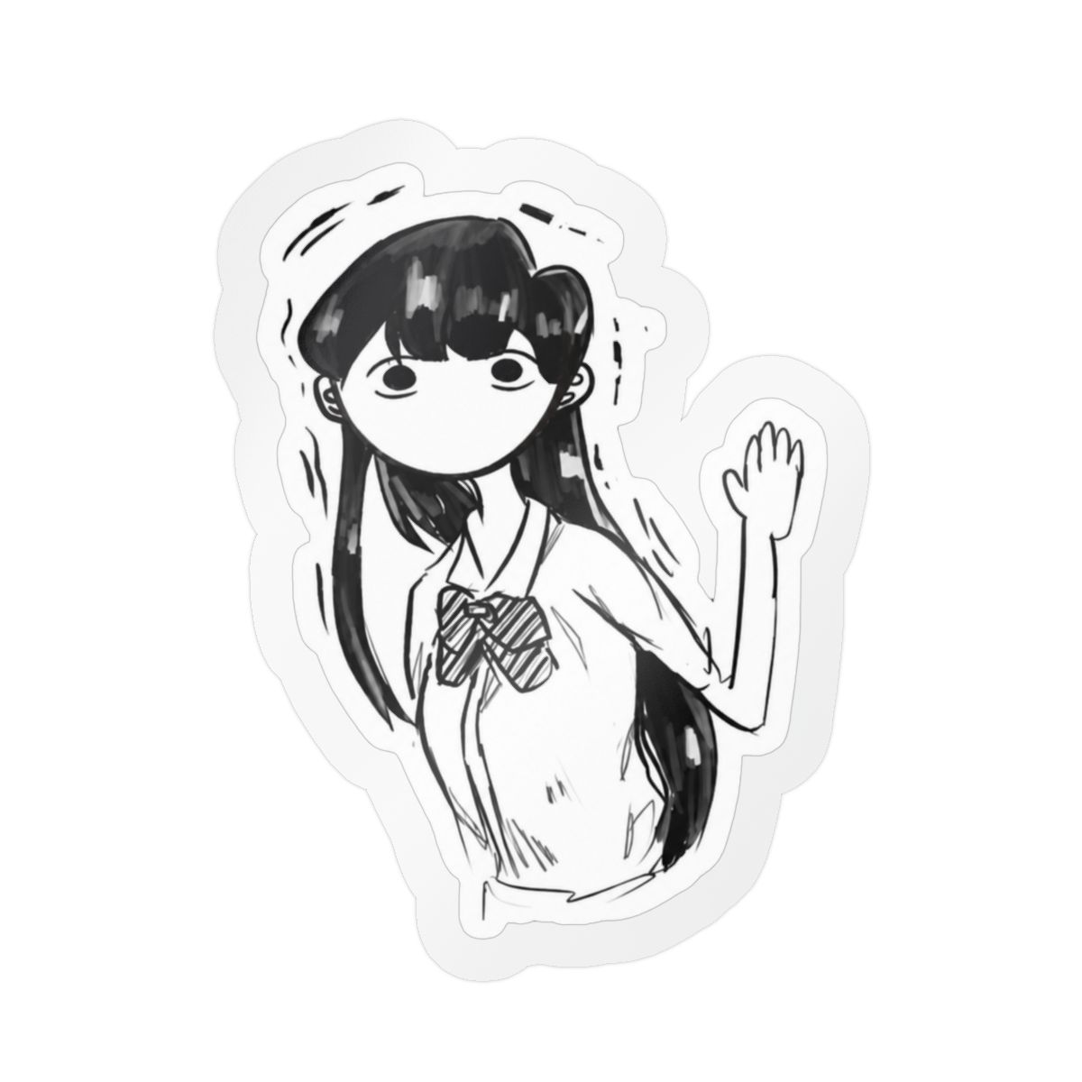Komi Spooked Sticker | Cute Spooky Vinyl Decal | Komi Can't Communicate - alternate angle 4, merchandise