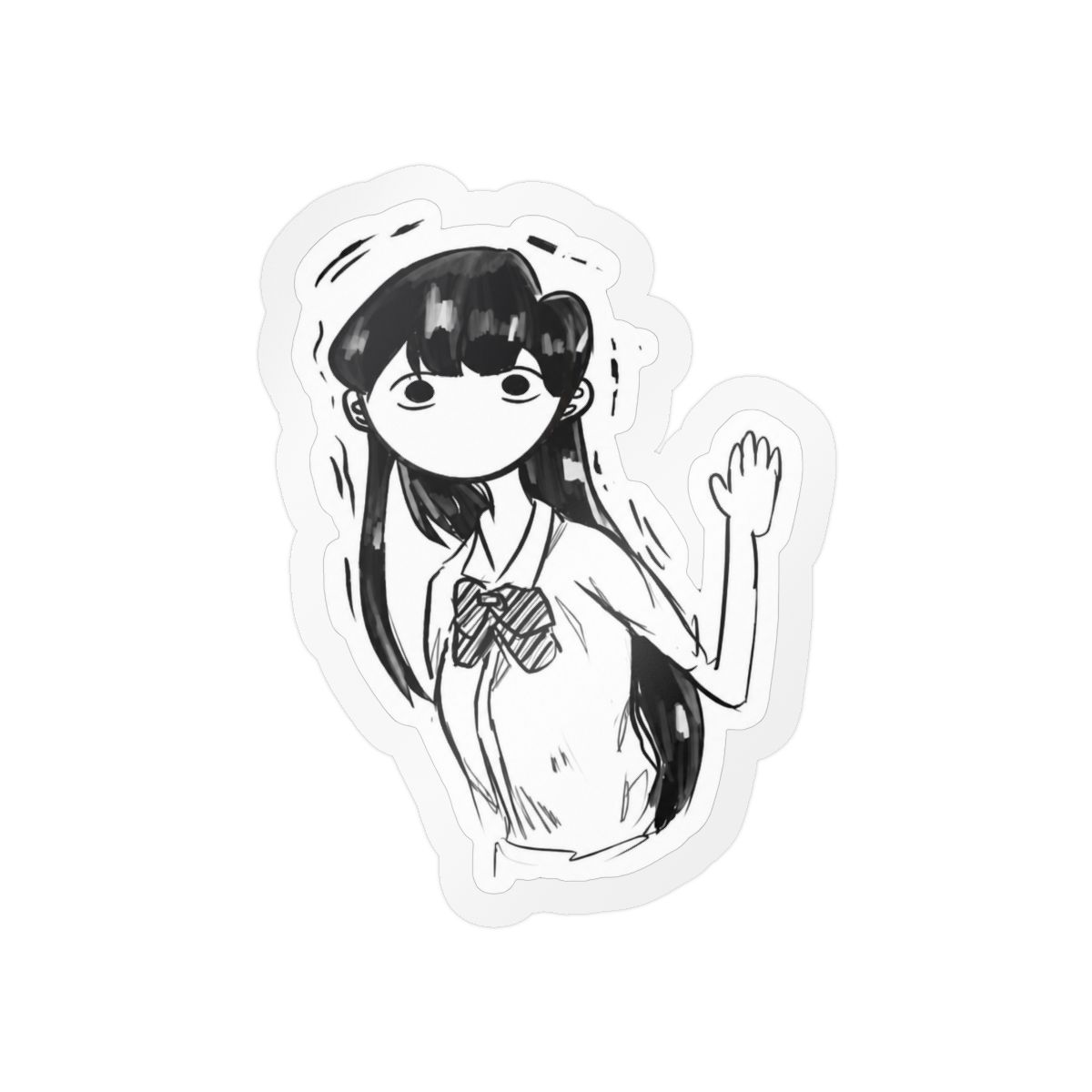 Komi Spooked Sticker | Cute Spooky Vinyl Decal | Komi Can't Communicate - alternate angle 5, merchandise