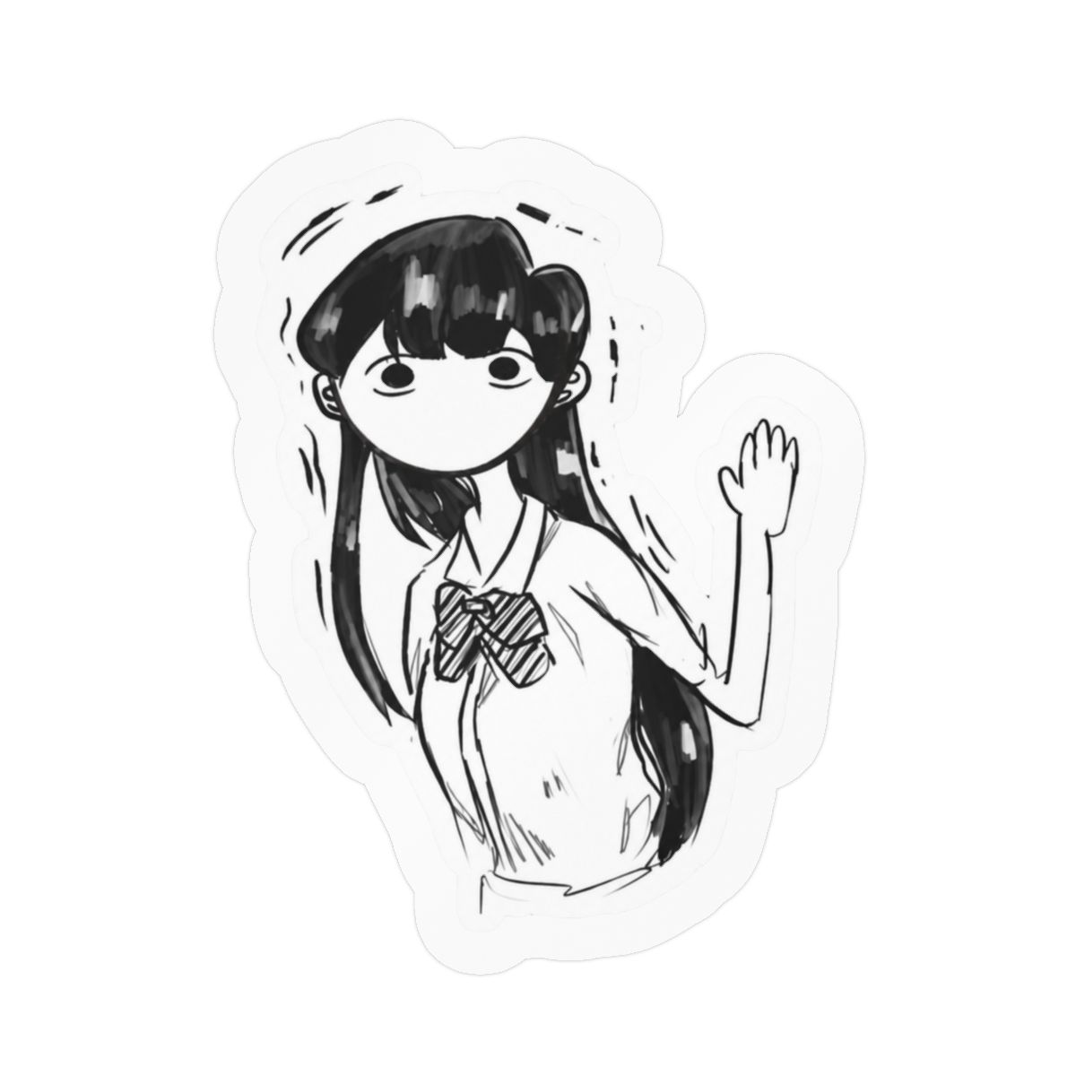 Komi Spooked Sticker | Cute Spooky Vinyl Decal | Komi Can't Communicate