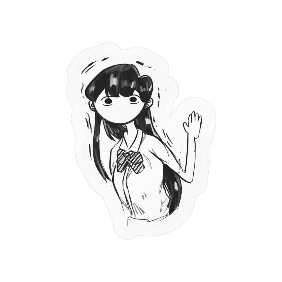 Komi Spooked Sticker | Cute Spooky Vinyl Decal | Komi Can't Communicate - alternate angle 1, merchandise