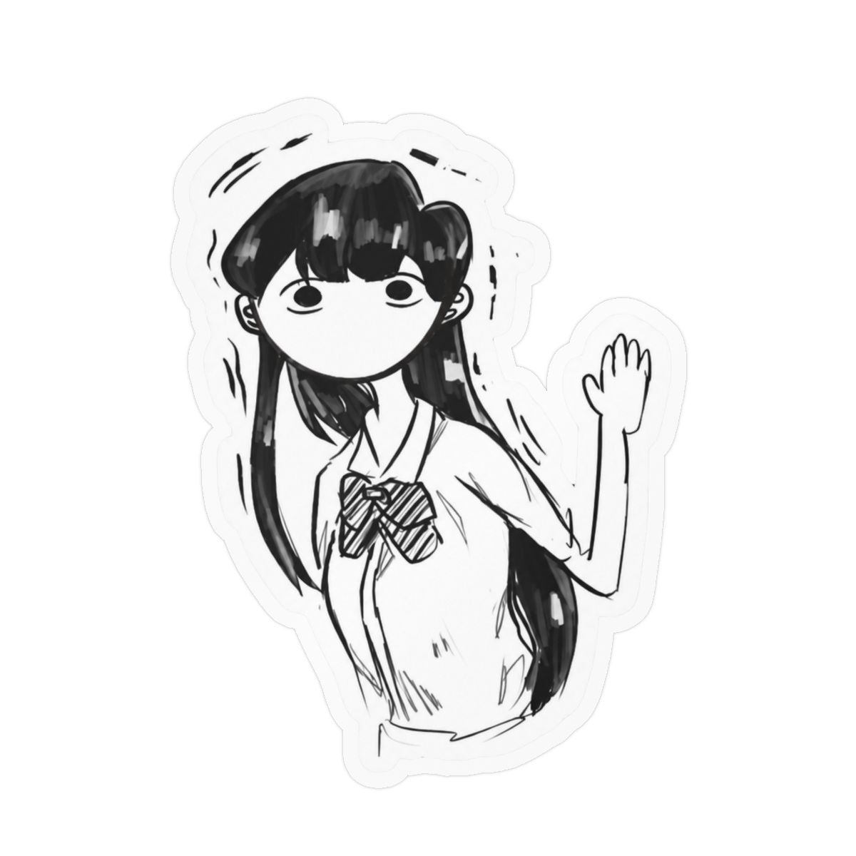 Komi Spooked Sticker | Cute Spooky Vinyl Decal | Komi Can't Communicate