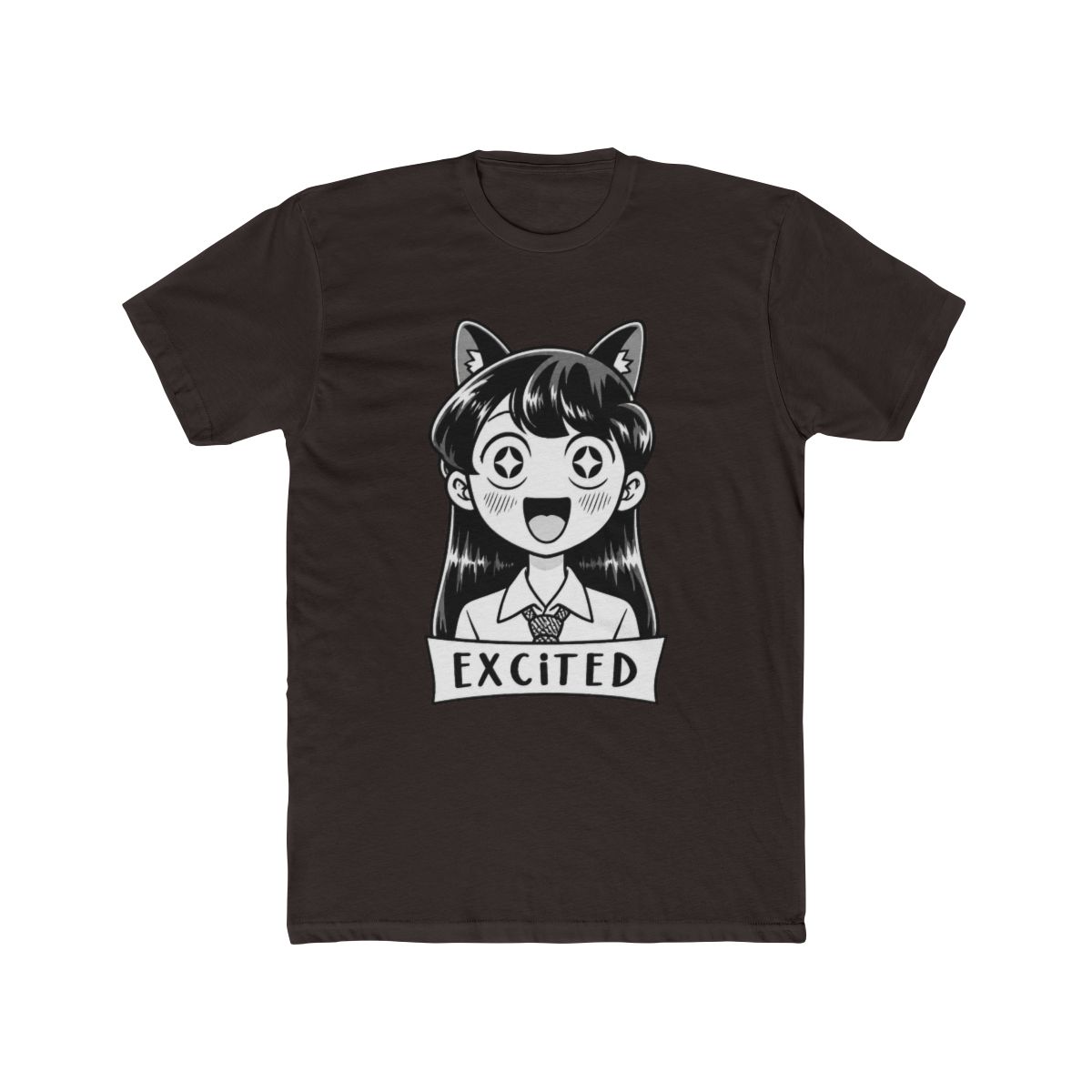 MOKOMOKO Komi Can't Communicate Anime T Shirt - Excited Komi San, Half Sleeve, Regular Fit, Black (Small) - alternate angle 2, merchandise