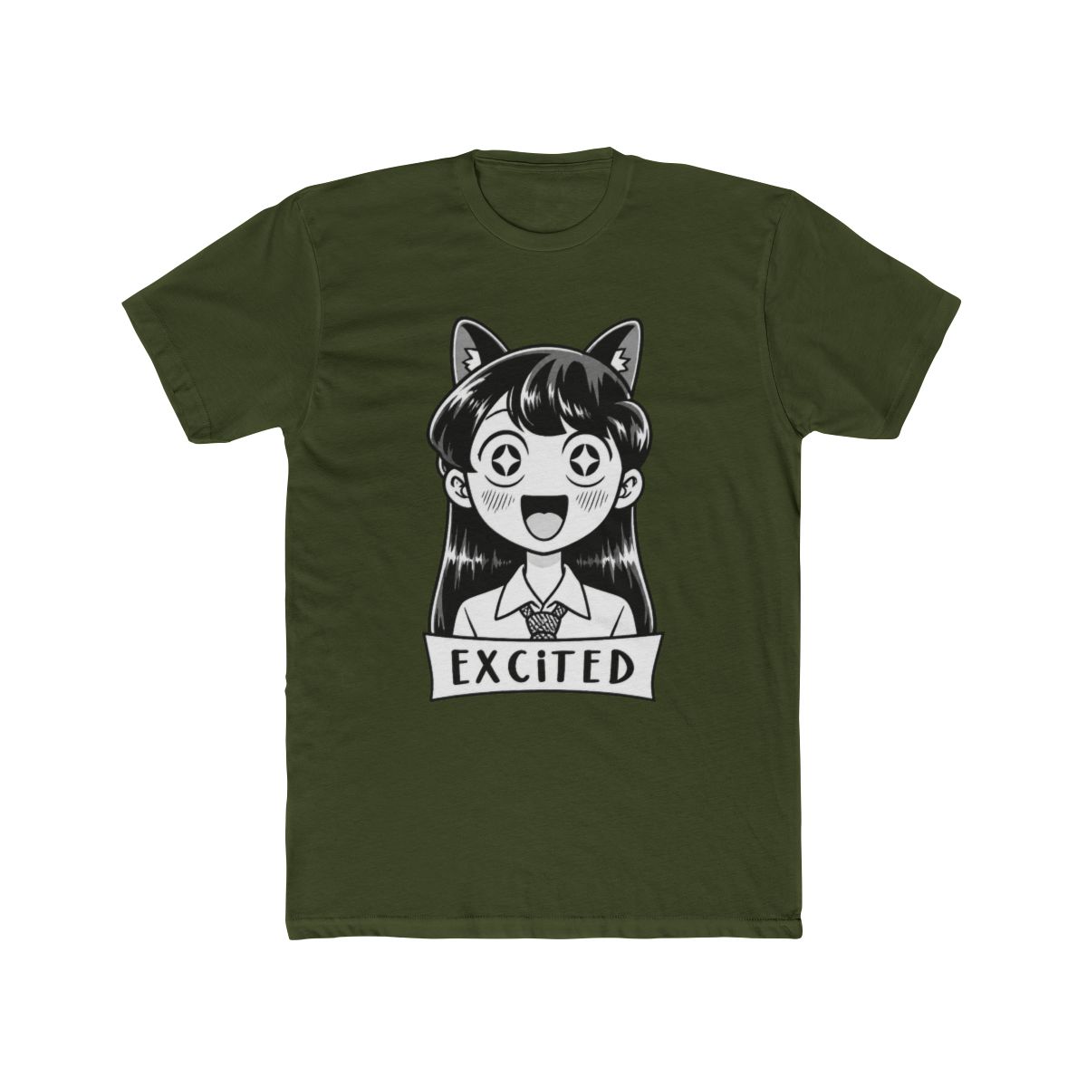 MOKOMOKO Komi Can't Communicate Anime T Shirt - Excited Komi San, Half Sleeve, Regular Fit, Black (Small) - alternate angle 4, merchandise